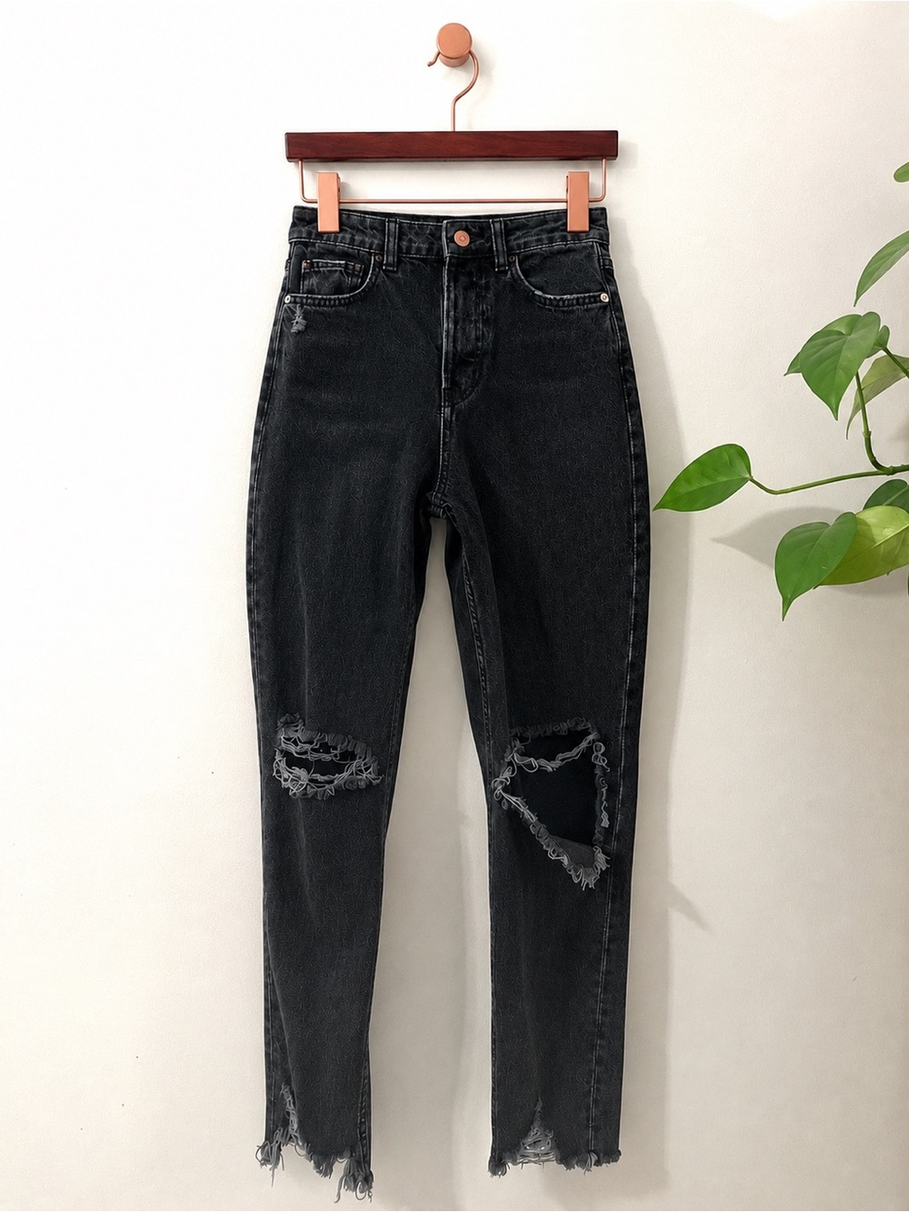 Zara Distressed Black Mom Jeans Women’s Size 2 (EUR 34)